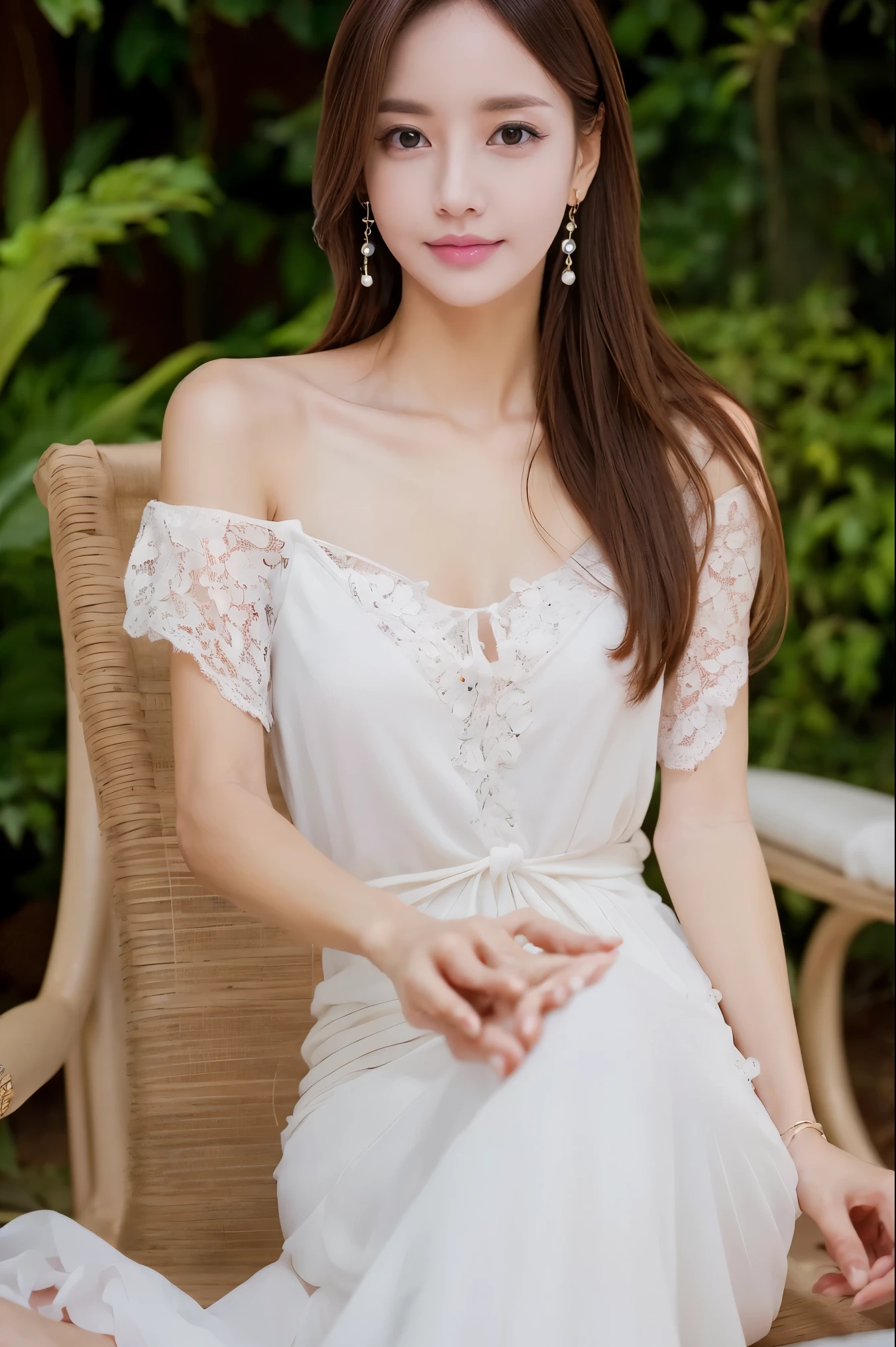 (best quality,ultra-detailed),photorealistic,studio lighting,vivid colors,soft and warm tones,golden hour lighting,subtle shadows,gentle and soft focus,delicate and intricate lace details,playful and flirty pose,confident and radiant expression,graceful and elegant posture,serene and peaceful atmosphere,feminine and sensual vibes,seductive and alluring aura,subtle and natural makeup,flowing and loose hair,romantic and dreamy setting,whispering summer breeze,lush garden with blooming flowers and vibrant greenery,subtle and elegant jewelry accents,delicate and dainty accessories,subdued and elegant color palette,ethereal and angelic beauty,mesmerizing and captivating gaze,innocent and pure aura,subtle and delicate body gestures,timeless and enchanting beauty,classic and sophisticated charm,subtle and graceful movements,artistic and aesthetic composition,serene and tranquil ambiance,harmonious and balanced elements,sublime and ethereal quality,uncompromising attention to detail,exquisite and refined craftsmanship,exquisite realism and attention to anatomy,subtle and understated eroticism,sensual and intimate portrayal,intimate and romantic moments captured,pure and natural radiance,outstanding precision and fine details.