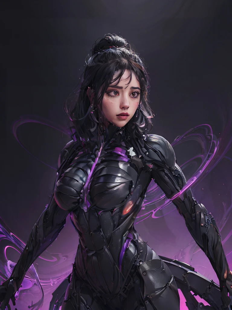 photorealistic, official art, unity 8k wallpaper, ultra detailed, beautiful and aesthetic, masterpiece, best quality, ((zentangle, mandala, tangle, entangle)), (trippy color light:1.3), ecstasy of color, 1girl, waist up, extremely detailed, dynamic pose, the most beautiful form of chaos, elegant, a brutalist designed, vivid colours, romanticism, deep shadow