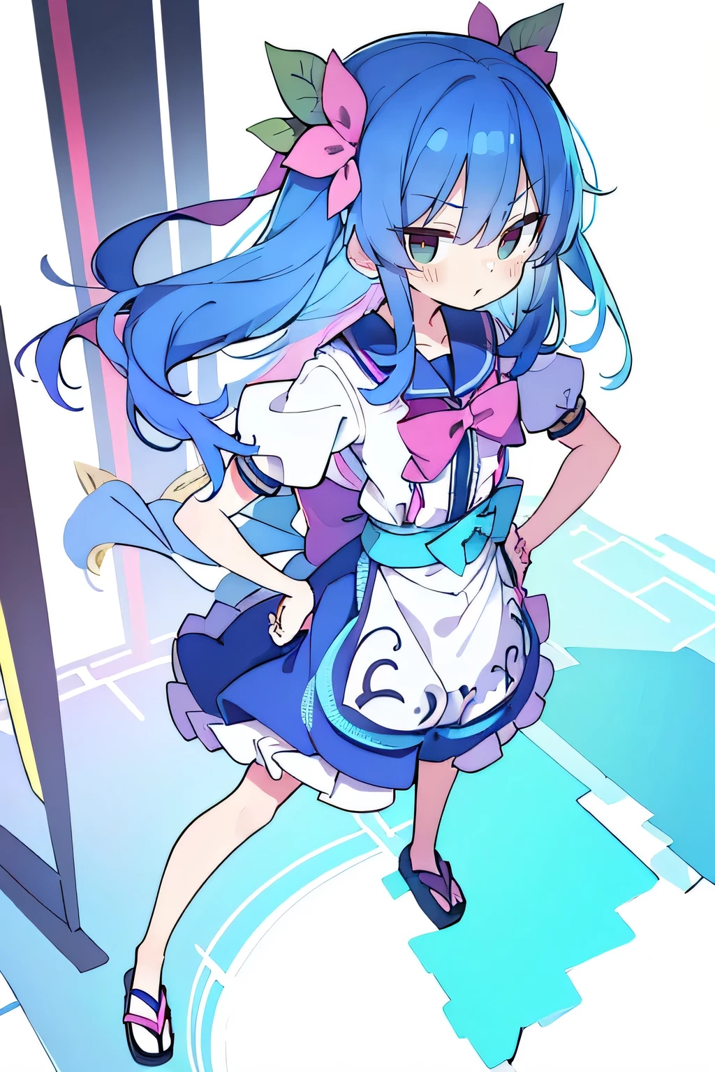 (masterpiece),best quality, expressive eyes, perfect face, 1girl,
Put your hands on your waist,fair, Gorgeous,Japanese cartoons,girl,lola,Hina Angel, blue hair, blue haired, floating clothes,Grab your waist, Grab your waist, hands on hips , hands on hips,sit, sit on ground, Legs on the ground, flat chest