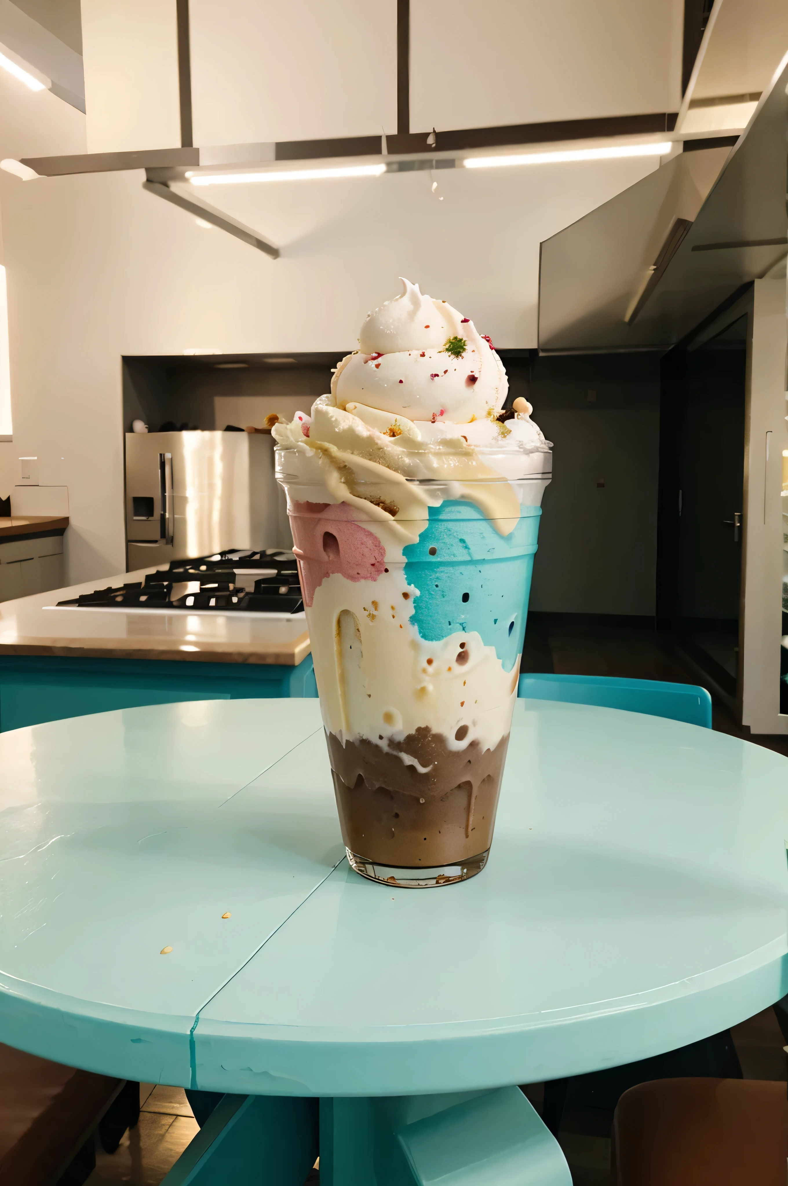 Ice cream on a table