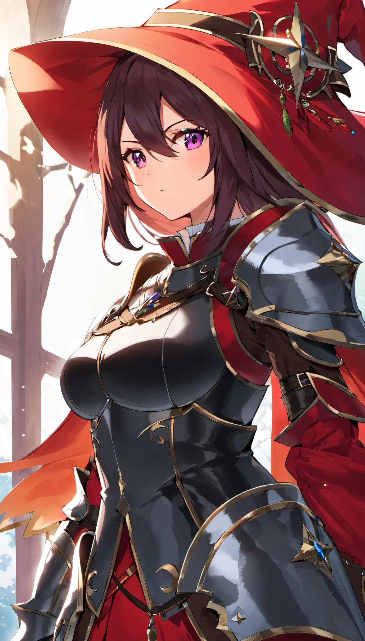 Full Armor Knight and The Red Witch Staring each other