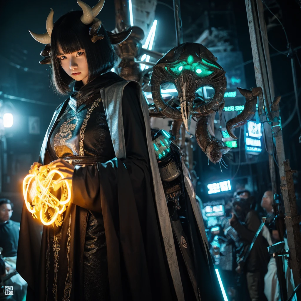 Photo Neon Mutation Cthulhu Priest Grim Knights、Cow god、Body is female