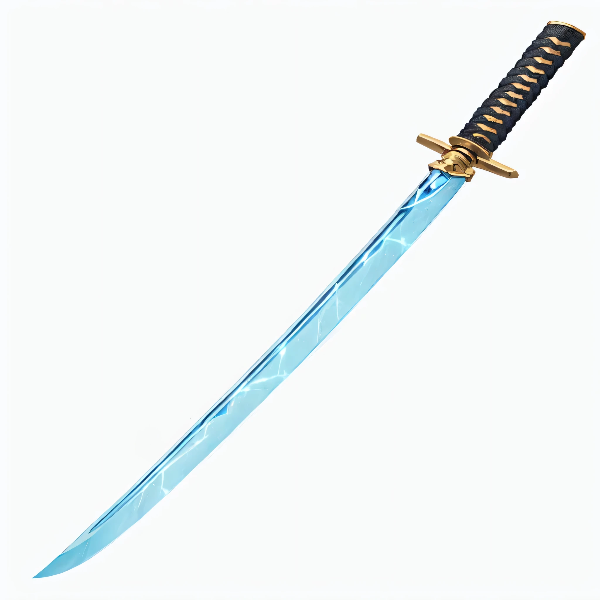 a close up of a sword with a blue blade on a white background, large sword, lightsaber katana, shining silver katana sword, swinging reflective katana, katana, sword, steampunk katana, fantasy sword of warrior, fantasy sword, katana zero, jiang sword, big sword, long sword, swordsman, masamune shiro