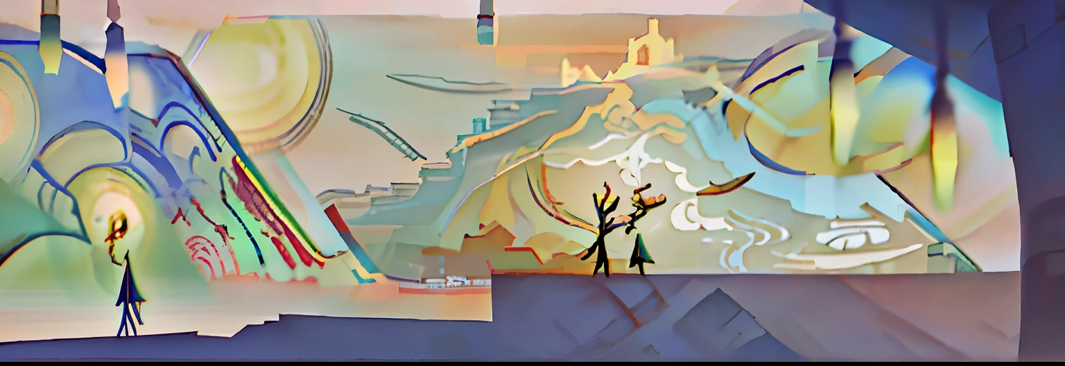 there is a painting,Deer in the painting,, Blurry and dreamy illustration, Blurry and dreamy illustration, Expressive digital painting, Stylization, lucid dream, Quick paint, chroma key, Stylization, animation stills, Inspired by Esteban Vicente