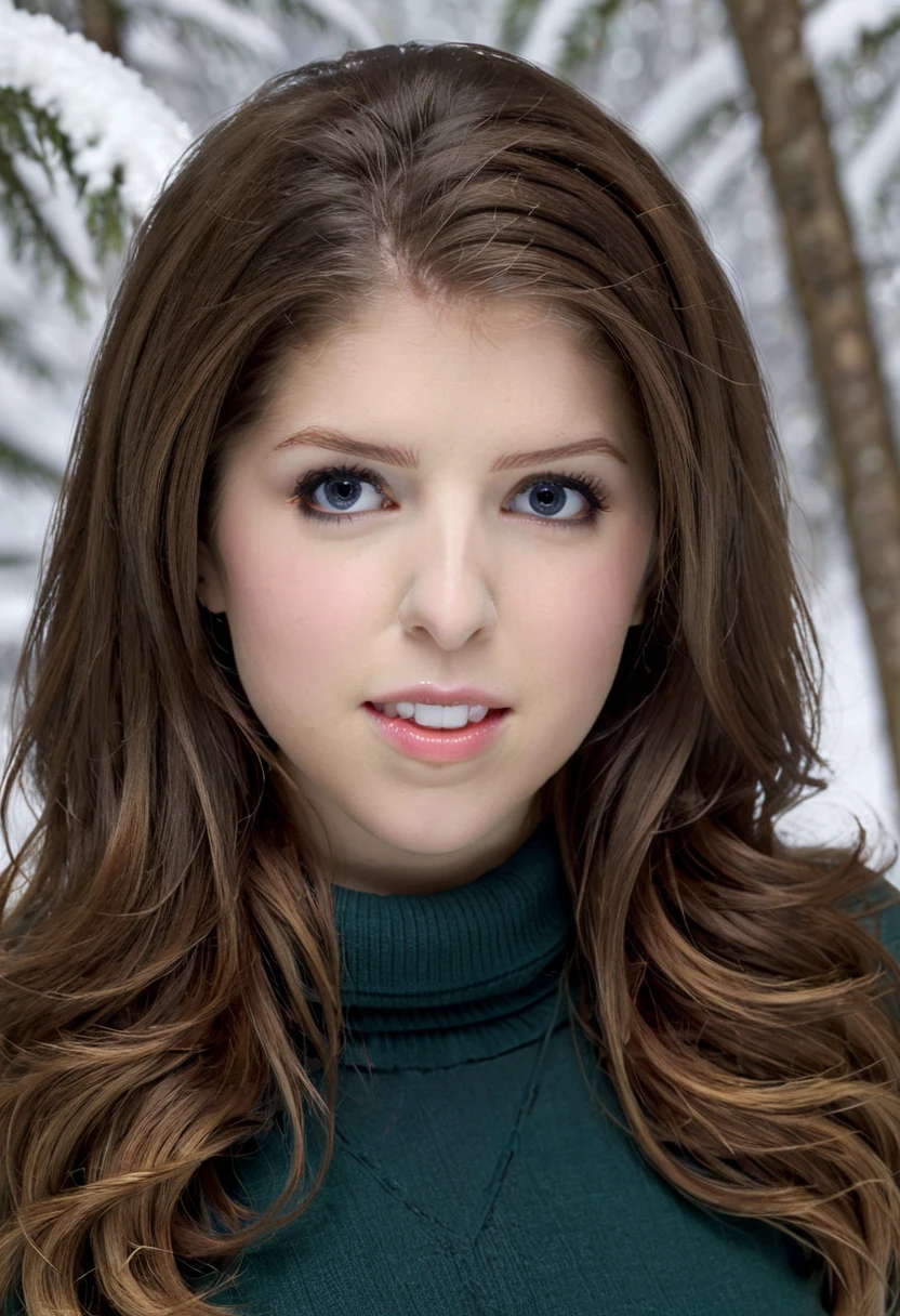 Anna Kendrick (ohwx), gorgeous woman, long wavy hair, wearing a tight wool turtleneck sweater, a bonnet on the head, tight leather leggings, Ugg boots, 30 years old, she is a playboy magazine model, sexy poses in snowy forest, ruffled lips, flirtatious smile, happiness, perfect fit body, extremely detailed, masterpiece, intricate details, highly detailed, sharp focus, detailed skin, realistic skin texture, texture, detailed eyes, high resolution, kodak vision color, foto_\(ultra\), post-processing, maximum detail, roughness, real life, ultra realistic, photorealism, photography, absurdres, RAW photo, highest quality, high detail RAW color photo, professional photo, extremely detailed UHD 8k wallpaper unit, best quality, highres, (masterpiece, top quality, high resolution:1.4), photo, cinematic, film grain, sharp, soft natural light, magic photography, super detailed