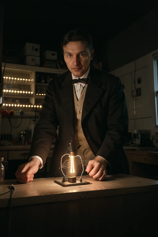 The story of Nikola Tesla: The Genius Behind Electricity In the depths of a dark night, Nikola Tesla was born in the village of Smiljan, Croatia. From a young age, Tesla excelled in understanding the secrets of electricity and magnetism. He had unique insights and innovative ideas that made him stand out among scholars. Tesla left his homeland and moved to America, where he established himself as an inventor and scientist. He became known for his design of the alternating current system, which is used to generate electricity and transmit it via wires. His innovations were surprising, but they did not receive enough attention in his time. Tesla was a strange man, living in a fantasy world. He would sit in his laboratory at night, trying out new ideas and dreaming of a future of clean, free electricity for all. But he was also broken, as wealth and fame had eluded him. Ultimately, Tesla left behind a great legacy. The electricity we use today is due in part to his discoveries and innovations. Nikola Tesla, the genius who lit up our world with electricity. --- أتمنى أن تكون The story of Nikola Tesla قد أ