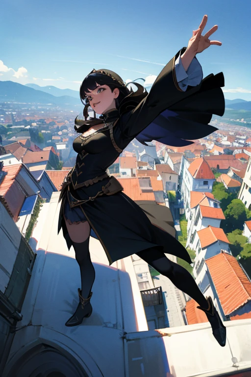 pose epica con vista desde abajo en perspectiva
