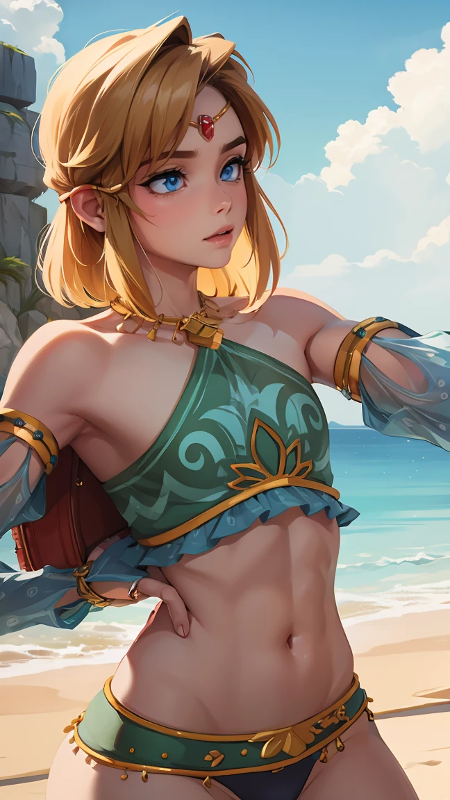 ((masterpiece)), ((best quality)), (detailed), perfect, solo, link, gorgeous boy, luscious lips, blonde hair, sexy, sexy marked collarbones 