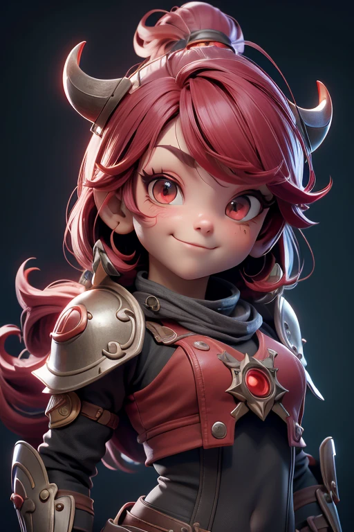 Hermosa cabeza femenina vikinga, pelo rojo, disfraz de guerrera vikinga, en globo de nieve, sonrisa suave, Lindo retrato de cuerpo entero, figura esbelta de pie, Personaje de dibujos animados, personaje de pixar, medieval, Renderizado 3D, symatic lighting, Trazado de rayos. Rojo crujiente, luz radiante, bosque misteriosa, (la mejor calidad, 8K, high resolution, obra maestra:1.2), caprichoso.