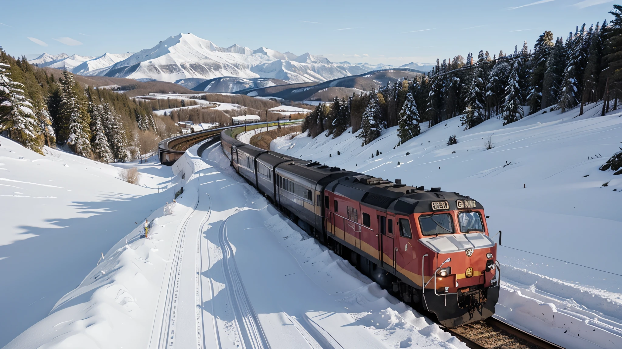 A train passing through a slope.