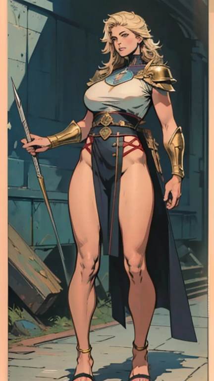 (8K, Best Quality: 1.2), (Masterpiece: 1.37), (american comics: 1.37), (Ultra High Resolution), Full Body Shot, Perfect Female Body, 8K, Ultra Detailed, Walking Pose, Shot from the Front, Slow Motion, 21-Year-Old Female Paladin (Perfect Face, Perfect Beauty, Richly Decorated Armor, Big Breasts, Thin Waist, Long Legs, roman sandals Standing), (Highest Quality, Concept Art, 4k), (simulation: 1.2), (high sharpness), Masterpiece, best quality, (highly detailed photo: 1.1), realistic photography