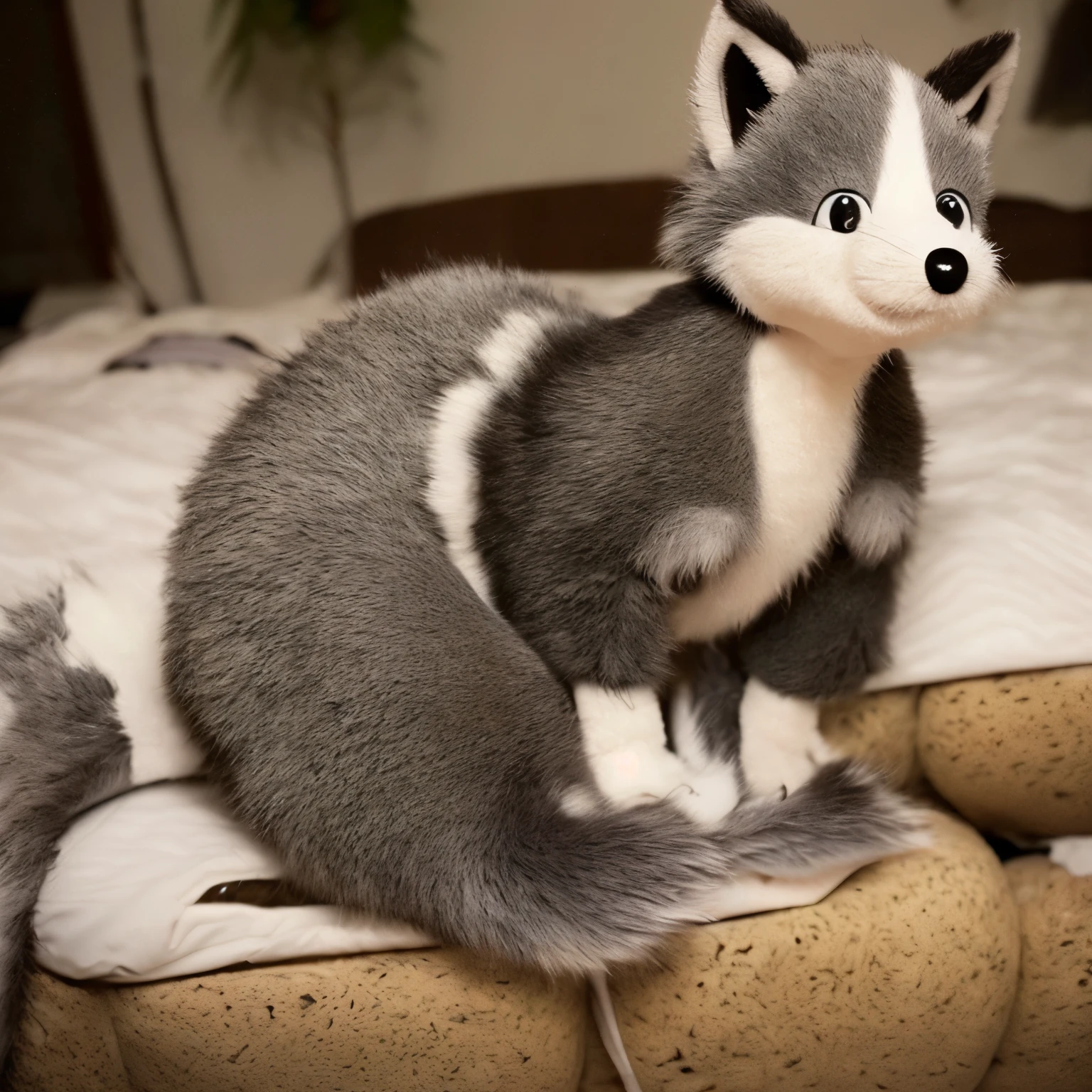 by fluff-kevlar, by Zackary911, by Kenket, by Kilinah, by fluff-kevlar, (masterpiece), (best quality), (anthro furry:1.3, snout:1.2, anthro:1.3, furry:1.2, solo female:1.2), (extremely detailed:1.3), (extremely detailed eyes), (extremely detailed fur), (hourglass figure, curvaceous figure, muscular figure), (wide hips), (curved body), (curved thighs), (huge breasts, perky breasts:1.4), (huge butt), (huge tail, fluffy tail), (70 feet tall), (giantess:1.8), (macro:1.8), (loose bra:1.9), (loose panties:1.9), (sitting on knees, sitting up straight, perfect posture:1.3), short hair, red hair, two-toned fur, dark grey fur, light grey underbelly, wolf, red eyes,