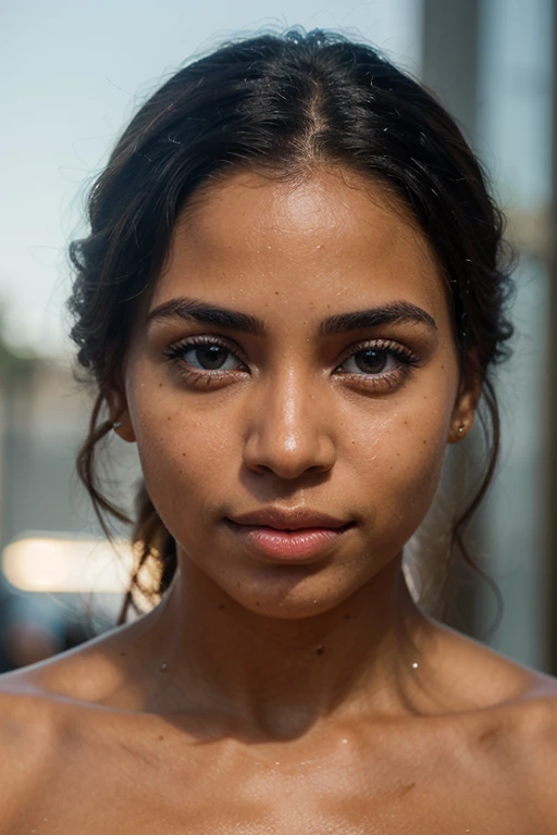 (retouched:1.6), fitness woman, A masterpiece, Beautiful light skin Somalia / Dominican girl , detailed eyes , detailed facial features , ((perfect detailed hands)) . Drop dead beautiful, detailed face,