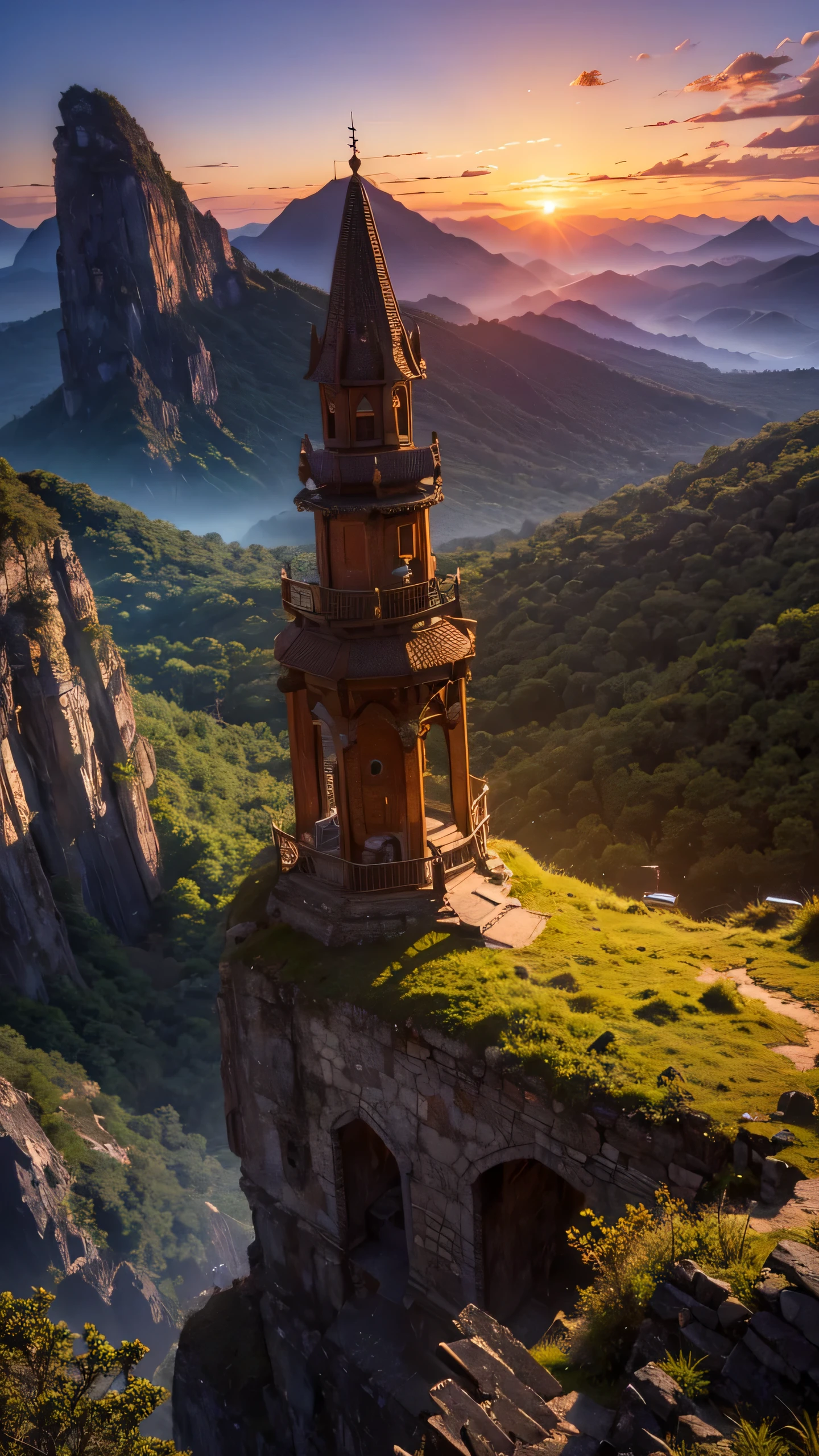 Highest image quality,fantasy,nature,sunset