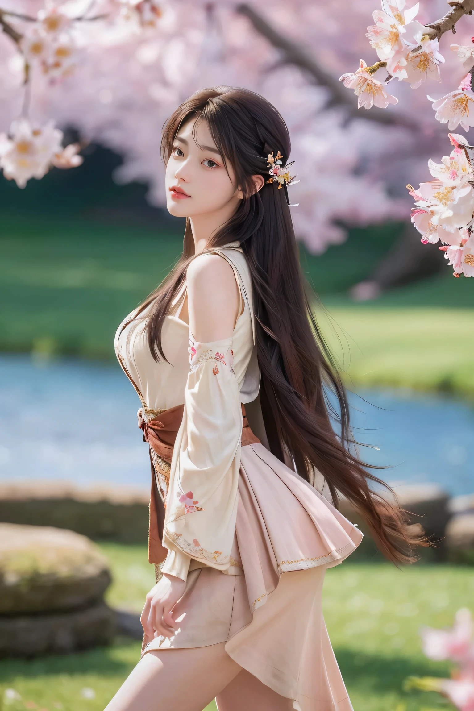 (8K,Best picture quality,A high resolution,Very detailed body details,dynamic lighting,The lens focuses on the thigh:1.3),(1girll, Solo, From the side Side,Look at the audience), The is very detailed, (abstract backgrounds, zentangle, s fractal art:1.3), (many color, Colorful:1.1), (feater, petals, blossoms:1.3), dynamicposes, 耳Nipple Ring,portrait of a princess, , in the art style of bowater, Lolita costume costume dress,Fantasy art style, beautiful fantasy maiden,Exquisite and perfect facial features,Beautiful and delicate eyes,long eyelasher,Delicate eyeliner,Blue eyes,Dark pupils,,There are bright spots in the eyes,almond eyes,Beautiful lip details,anatomy correct,Messy black hair,