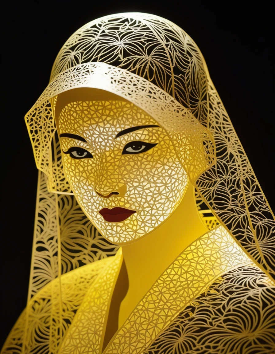 Nuns,Laser-Cut,Figurine,Stencil,The picture is from Wong Kar-wai's work, Cancer, ♋︎,Close-Up(CU),close up,Soft illumination,