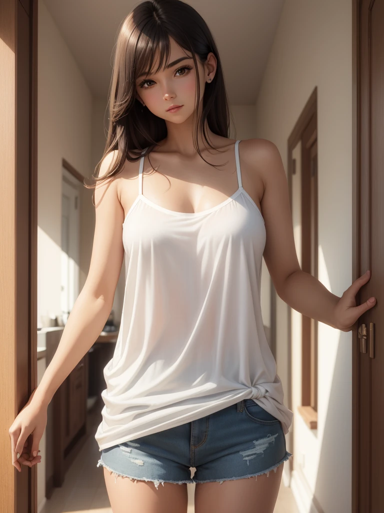 female,Loose camisole,white,ad,Art