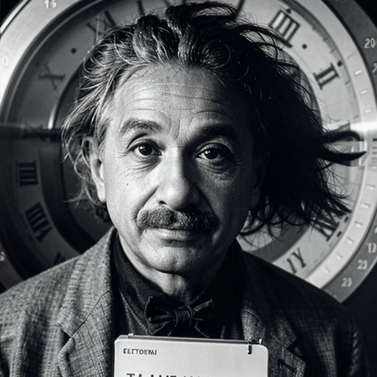 Albert einstein with a text that say what is time dilation?