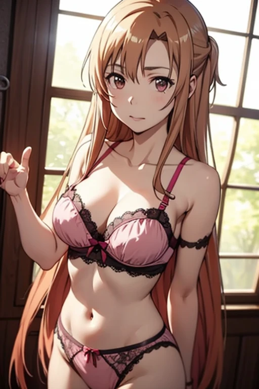 Asuna(Sao), pink clothes, sexy body, sexy doll lingerie,