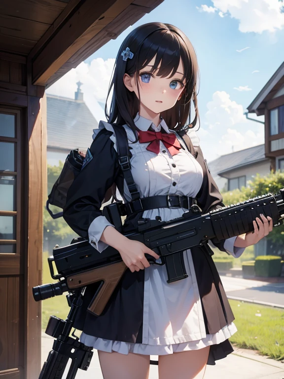 girl　Maid clothes　Anti-tank rifles　rocket launcher　Assault rifle　Beam rifle　hand gun