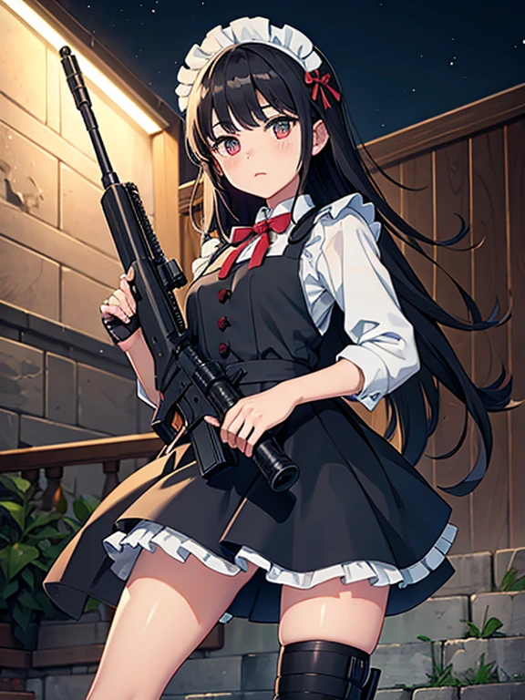 girl Maid clothes Anti-tank rifles rocket launcher Assault rifle Beam rifle hand gun