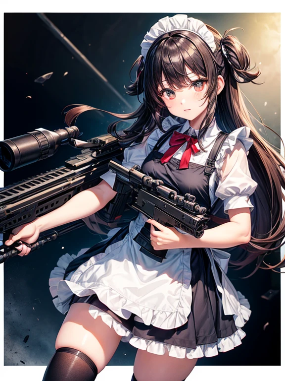 girl　Maid clothes　Anti-tank rifles　rocket launcher　Assault rifle　Beam rifle　hand gun