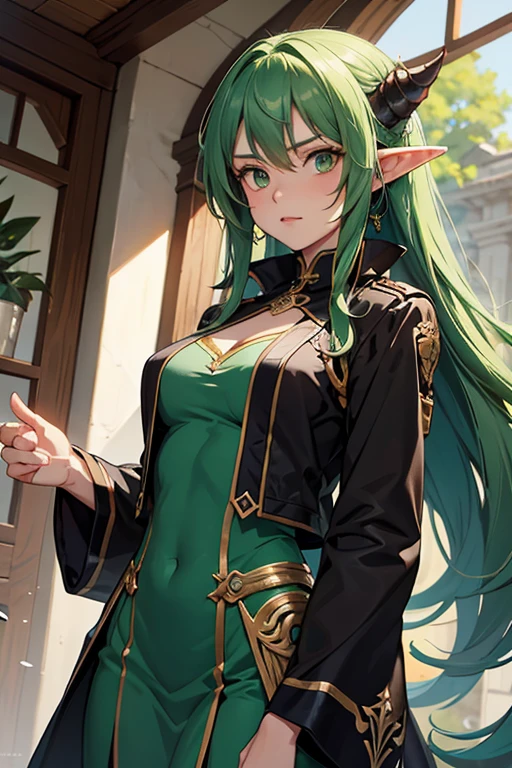 um close de uma mulher com cabelo verde e vestido preto, artegerm e Rossdraws, estilo artegerm, artegerm extremamente detalhado, artegerm lau, personagem dnd de garota goblin, tom de pele verde,"garota monstro",Green female goblin,in the estilo artegerm, estilo artegerm, Krenz Cushart e Artegerm, modelo uniforme | artegerm, inspirado em rossdraws