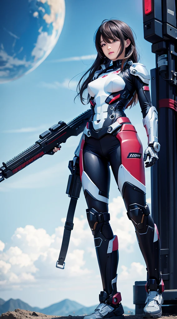 anime,High resolution,clear sky,woman,mechanical woman,armed,nostalgic,universe