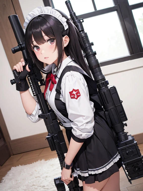 girl　Maid clothes　Anti-tank rifles　rocket launcher　Assault rifle　Beam rifle　hand gun