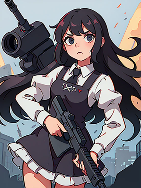 girl　Maid clothes　Anti-tank rifles　rocket launcher　Assault rifle　Beam rifle　hand gun