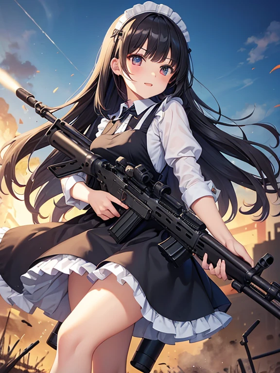 girl　Maid clothes　Anti-tank rifles　rocket launcher　Assault rifle　Beam rifle　hand gun