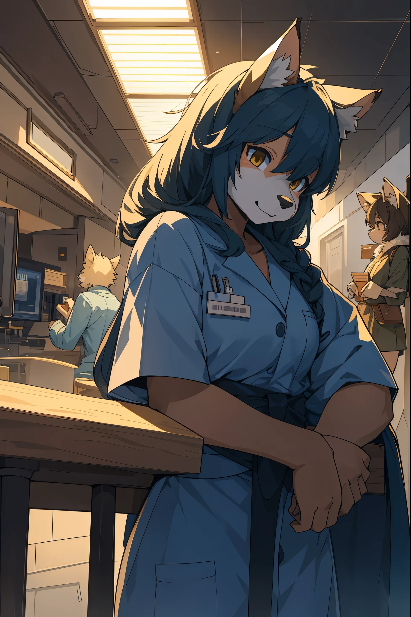 cover page, highres, top quality, best quality, paid reward available, unparalleled masterpiece, perfect artwork, absurdres, High-quality illustrations, super high resolution, detailed background, perfect anatomy(kemono, furry anthro)Hospitals with power outages, 3+boys, 3+girls, good lighting, cinematic shadow,