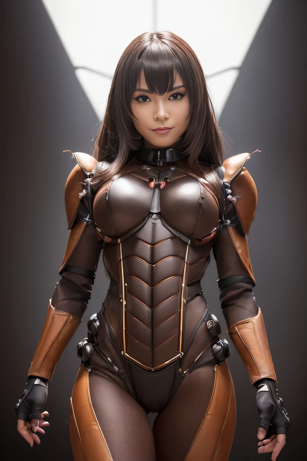 (high resolution,masterpiece,best quality,extremely detailed CG, anime, official art:1.4), realistic, photo, amazing fine details, all intricate, gloss and shiny,awesome many layers, 8k wall paper, 3d, sketch, kawaii, illustration,( solo:1.4), perfect female proportion,villainess, (fusion of dark brown cockroach and lady:1.4), (brown cockroach form lady:1.2), (brown cockroach lady:1.2), (fusion:1.2), (solo:1.4), (evil smile:1.2), muscular, abs, (cockroach brown exoskeleton bio insect suit:1.4), (cockroach brown exoskeleton bio insect armor:1.2), (brown transparency cockroach wing:1.4), (brown cockroach antennae:1.3),