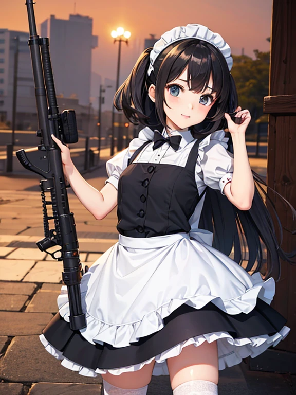 girl　Maid clothes　Anti-tank rifles　rocket launcher　Assault rifle　Beam rifle　hand gun