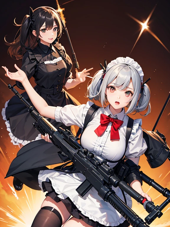 girl Maid clothes Anti-tank rifles rocket launcher Assault rifle Beam rifle hand gun