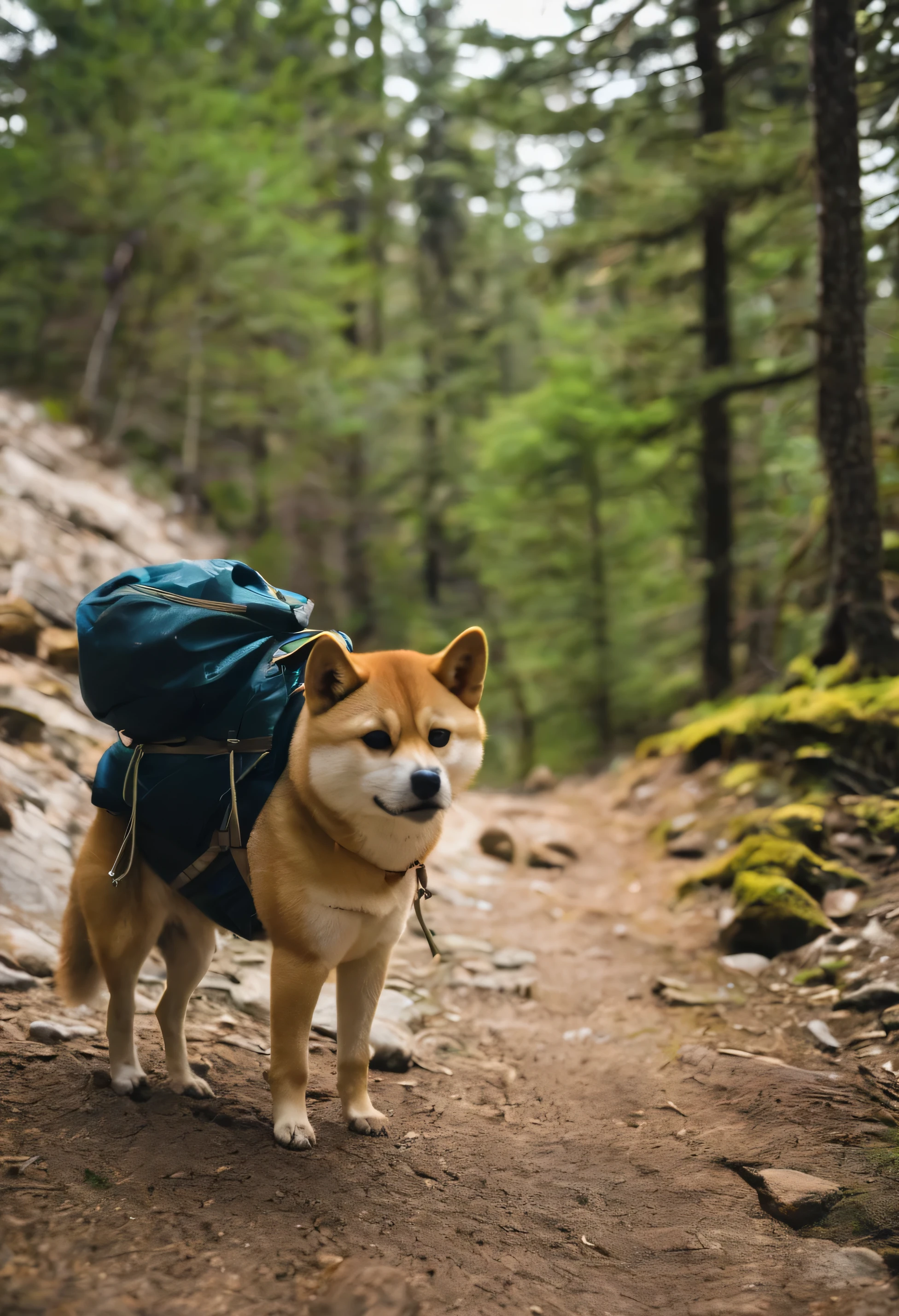 hiking shiba