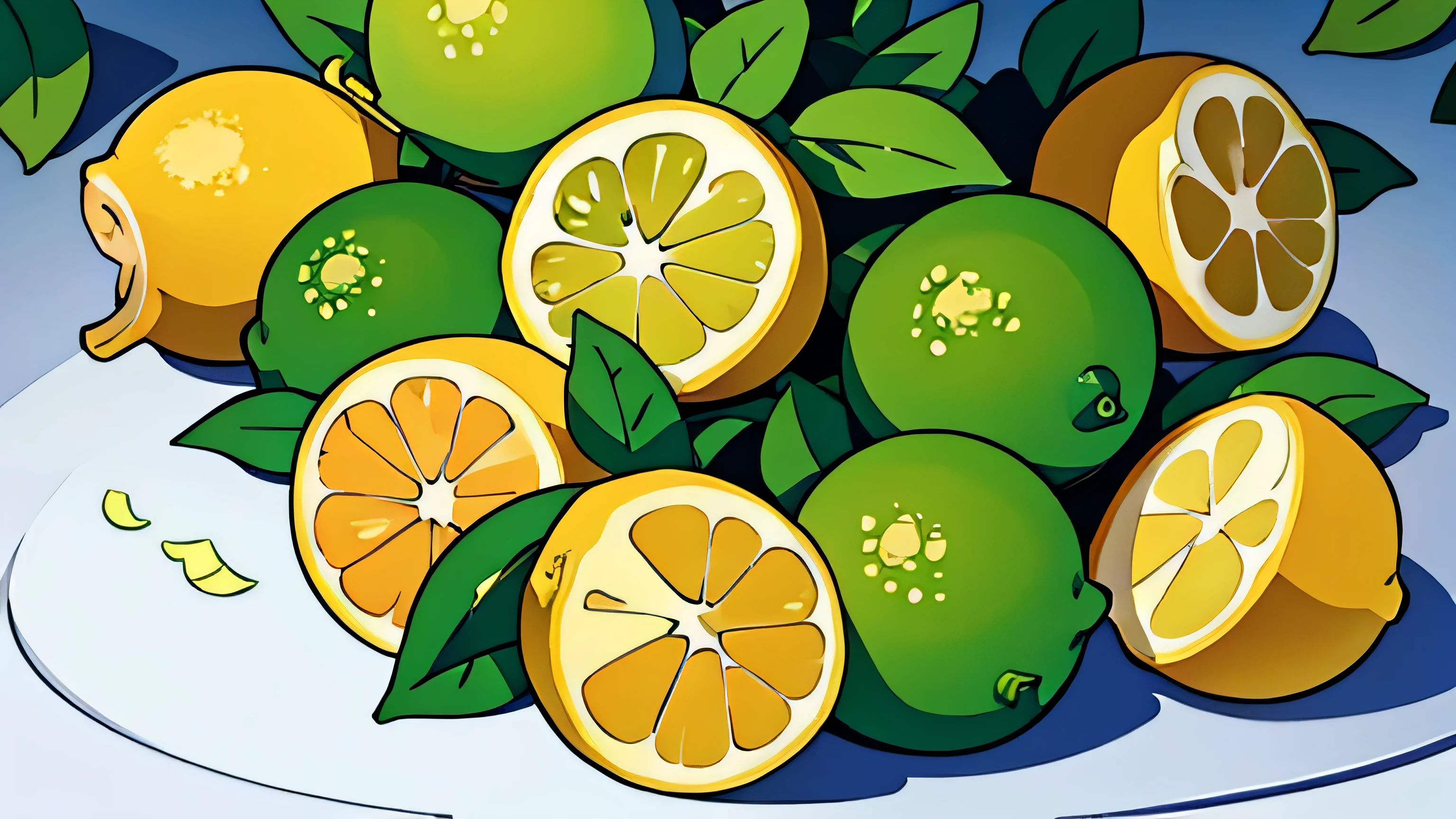 a close up of a bunch of limes with leaves on a white surface, lime, lemon, it has lemon skin texture, with lemon skin texture, lemons, lime green, green, lime and violet, oscar winning, fresh, fruit, wearing a lemon, greens), peeled lemons, lemonlight, 🐿🍸🍋, 🍸🍋, 1/30