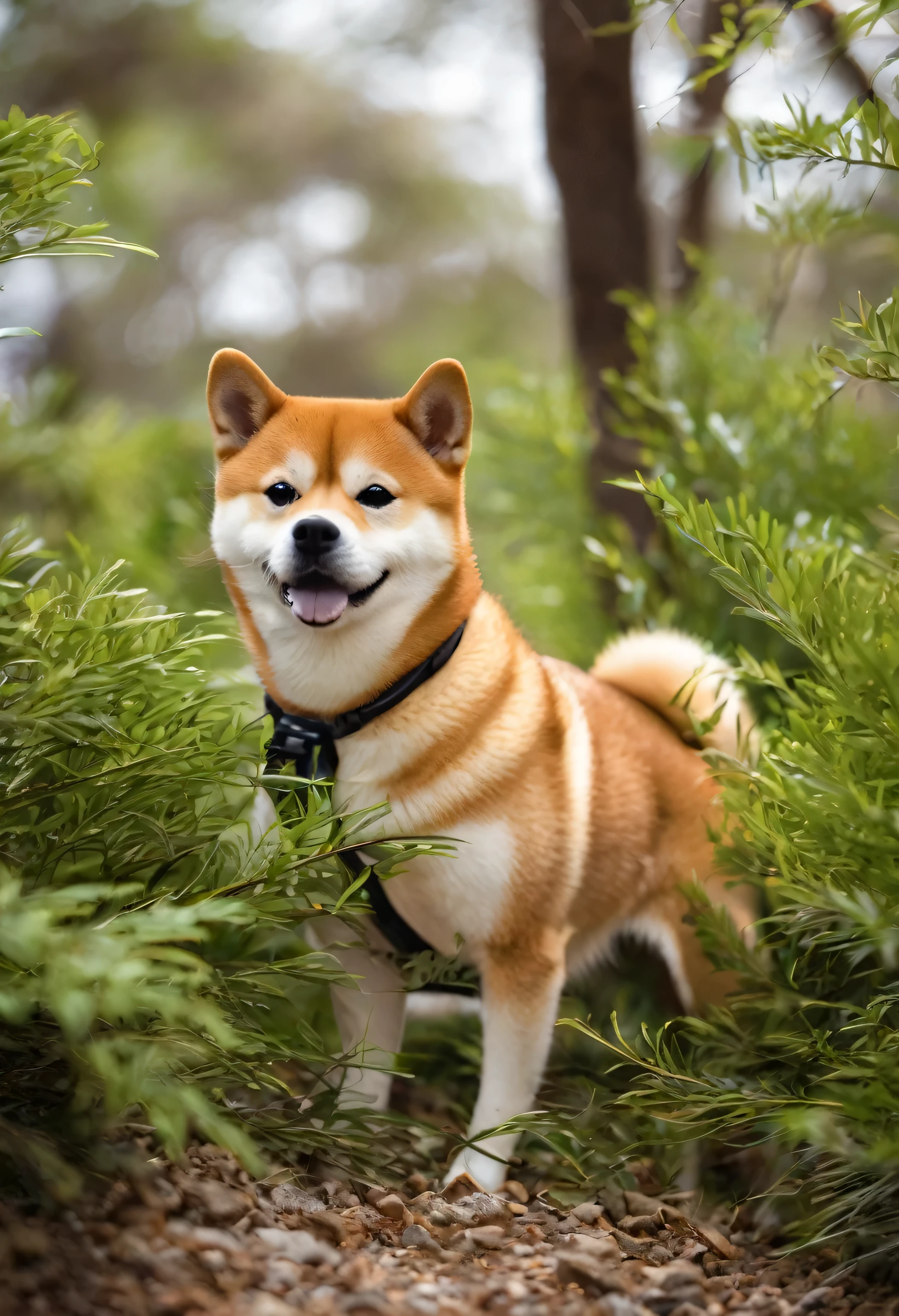 shiba in the bush