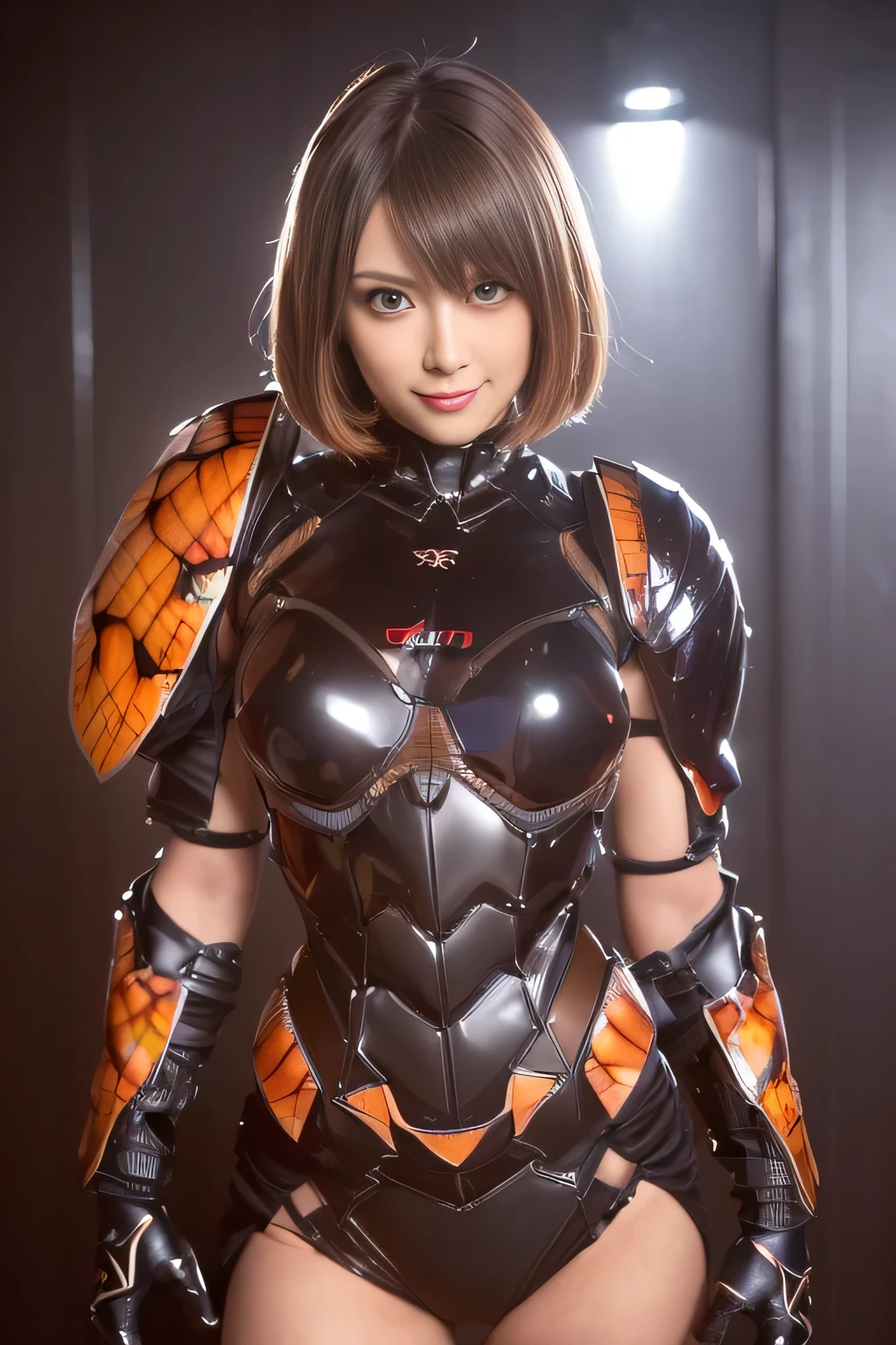 (high resolution,masterpiece,best quality,extremely detailed CG, anime, official art:1.4), realistic, photo, amazing fine details, all intricate, gloss and shiny,awesome many layers, 8k wall paper, 3d, sketch, kawaii, illustration,( solo:1.4), perfect female proportion,villainess, (fusion of dark brown cockroach and lady:1.4), (brown cockroach form lady:1.2), (brown cockroach lady:1.2), (fusion:1.2), (solo:1.4), (evil smile:1.2), muscular, abs, (cockroach brown exoskeleton bio insect suit:1.4), (cockroach brown exoskeleton bio insect armor:1.2), (brown transparency cockroach wing:1.4), (brown cockroach antennae:1.3),