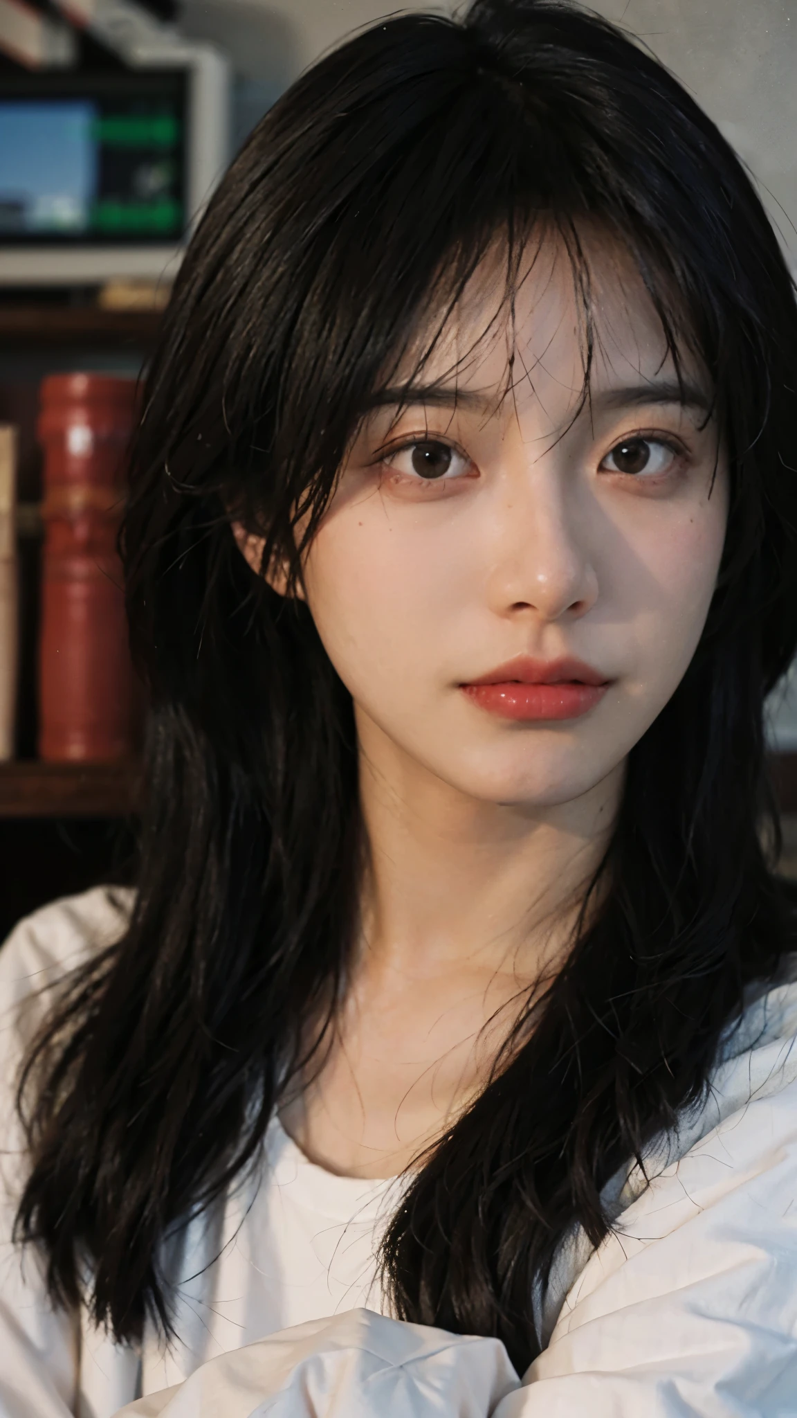 8K,highest quality, masterpiece, ultra high resolution, (realistic:1.4), Raw photo, (real skin texture:1.3), (film grain:1.3),1 girl,Beautifully detailed eyes and face,masterpiece, highest quality, 24mm, girl,simple,brown eyes,simple感