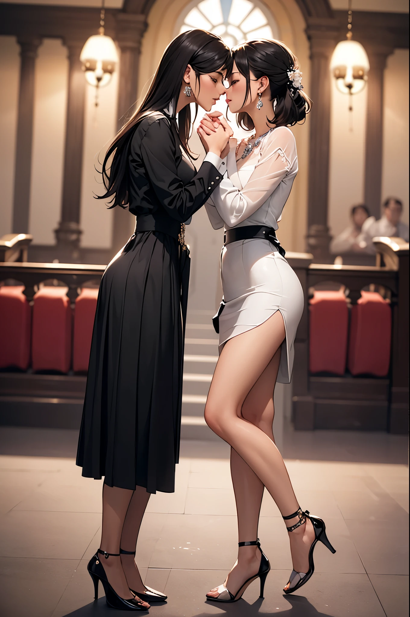 ((最high quality)), (masterpiece)), (detailed: 1.4), 3d, irrational solution, High resolution, (masterpiece: 1.4), 超detailedな1 Beauty, Shiny brown hair, Beautiful Blue Eyes, Beautiful Face, 24-years-old, indoor, floating, Very tall woman, Standing posture,Small face,High heelsを履く,Big Breasts,Big Hips,Thick thighs,(length legs:1.2),Wavy Curly Hair,Red lips,RAW Photos,、(Intricate details:1.4)、(Realistic:1.4)、レンダリングの超detailed, Soft studio light, Rim Light,Bright light,Beautiful subtle shadows、美しいNatural light、Front lighting、Beautiful details shine, 鮮明なdetailed, 超detailed, Realistic skin texture, 面のdetailed, Beautiful eyes in every detail, 非常にdetailedな CG Unity 16K 壁紙, Compensate, (detailedな背景:1.2), Glowing Skin, whole body、Cleavage,Mature Woman, Hip Up,length Hair,Observe the audience、whole body写真,,Abdominal muscles, Perfect figure, Ultra-thin face, Facial Lighting , ((Big Breasts:1.4))、Tight waist,((Beautiful Japanese Woman:1.3))、Voluptuous body line、(Low angle shot:1.1),Angle from below、whole bodyを撮影する,非常にdetailedな顔,A face that should not be disturbed,Beautiful feet,High heels,Beautiful legs、length legs、Black stiletto heels del pose、height: 180cm,Open your thighs,smile、Nipples are visible,areola protruding,,length legs,Incredibly sexy、Elegant legs、length legs、length, Thick legs、とても美しいlength, Thick legs、Beautiful legs、Very beautiful leg volume、Leg and thigh shots、uniform set,Tight dress shirt、、(((No bra)))、, Office Lady Uniform,黒いsuit、suit,suitを着用する,黒いsuitを着ている,Digital Illustration, (Realistic:1.3),(RAW Photos.),Voluminous lower body,Thick thighs,Big Ass, Big sexy ass, Perfect figure, Standing posture,whole body写真、whole bodyを撮影する,Office Wear、Shiny tight skirt、, (Big Breasts, Big Ass:1.3),(細部にまで気を配ったペンシルスカートとsuitジャケットを着た女性:1.4),siren'Captivating eyes, Red lipstick, Smokey Eye, White skin,, detailedでリアルな肌, detailedでリアルな体と顔, Slim waist. . Natural light. Expose your body to natural sunlight.Exquisite facial features,滑らかでWhite skin,超detailed, High detail, high quality, 受賞歴のある最high quality, High resolution, 4K, 16K,Soft thighs,Shiny thighs,choker, , The thighs visible through the skirt, Beautiful Hands, , whole body写真撮影、セクシーなBeautiful legs,Open the front of your shirt,secretary,