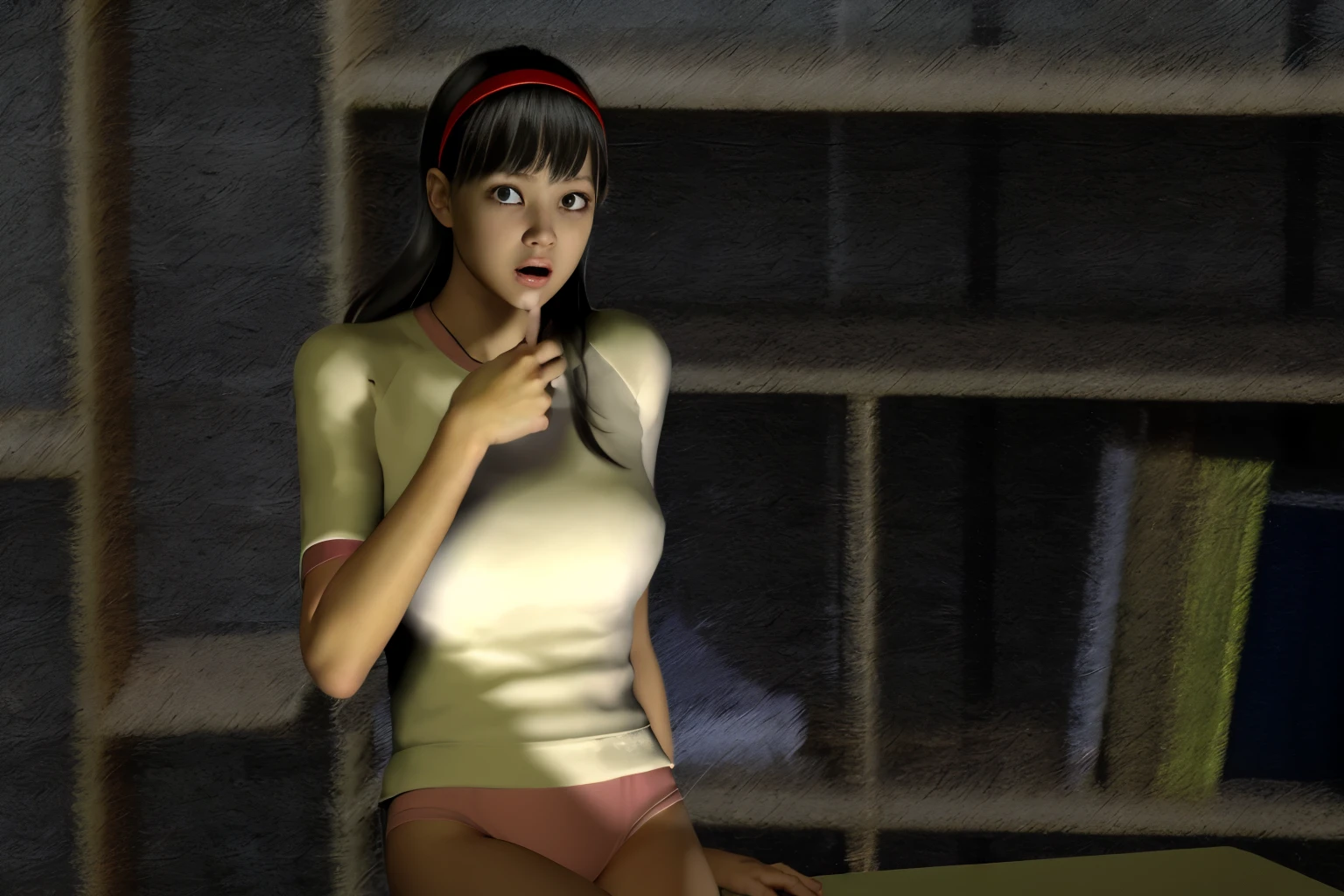 ((she is very surprised and cries、fall into fear))、(8K, highest quality, masterpiece:1.2), (realistic, photo-realistic:1.37), Super detailed,highest quality, ultra high resolution, professional lighting, photon mapping, radio city, Physically based rendering, cinematic lighting, Midnight Road,Depth of written boundary, sharp focus,sunbeam, good composition,(Bokeh:1.2) 1 girl,alone,(whole body), (closed mouth),fine and beautiful eyes, temporarily stop, tight waist,Japanese high school girl, black hair,messy hair,long hair fluttering in the wind,(Ulzzang-6500:1.2) mix 4, hiqcgbody