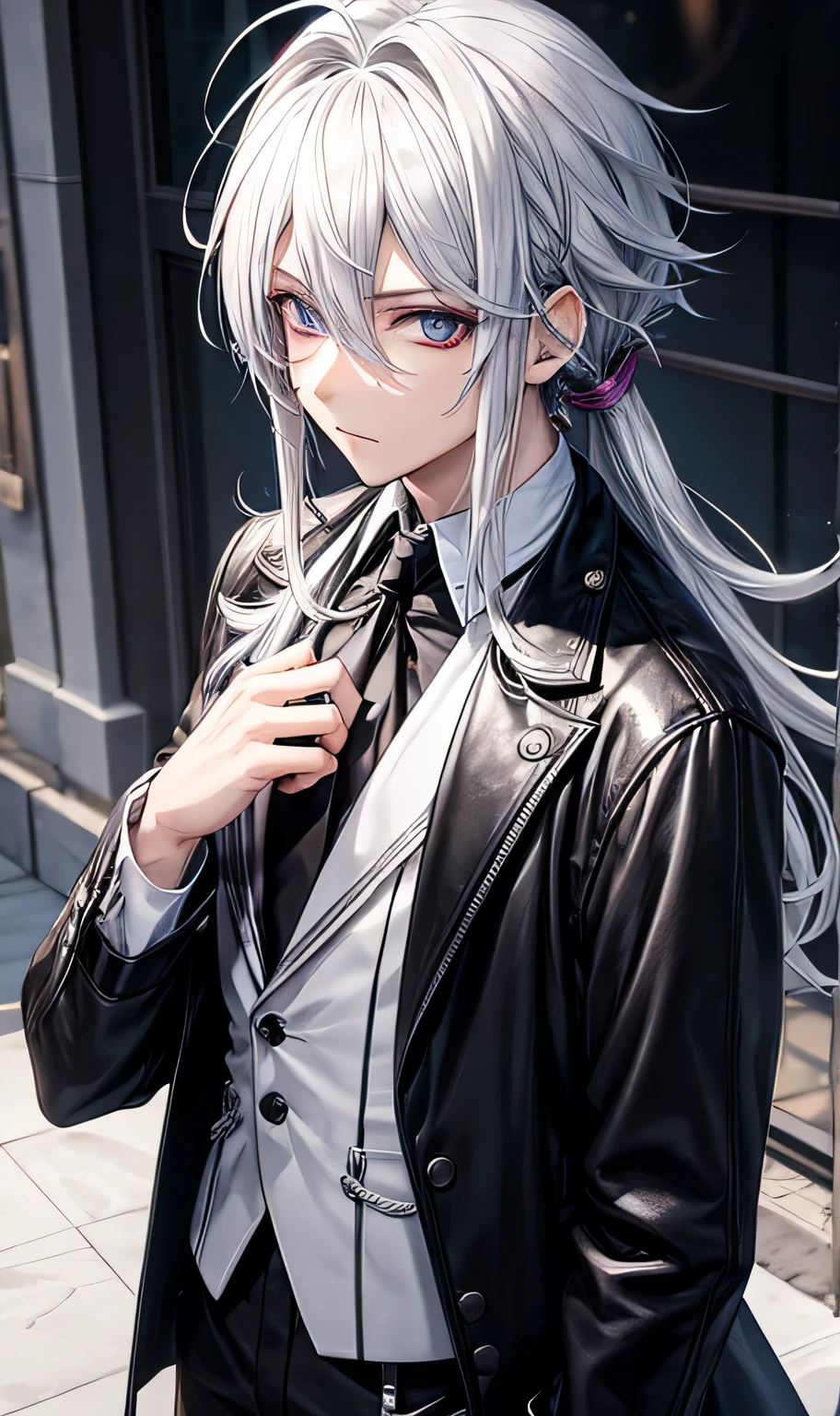 male,silver hair,Visual Kei