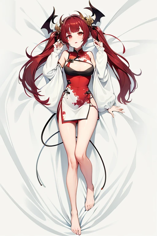 Demon　China dress　barefoot　miniskirt