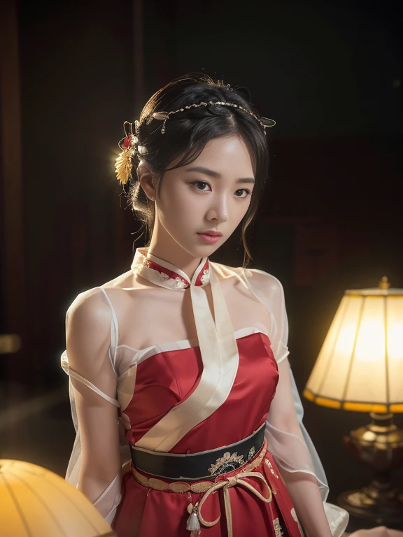 1girl, ((very transparent) Hanfu qipao), (erotic_), ((focuss closeup face)), pretty young (Asian) (Asian) (masterpiece), top Asian model, (aphrodite goddess), (small breast), very best quality detailed face:1.5, privium room, (8k HD graphic, (soft and chill light), best quality detailed ultra highres:1.2 dynamic lighting, artstation, winner photography, volumemetricslighting),