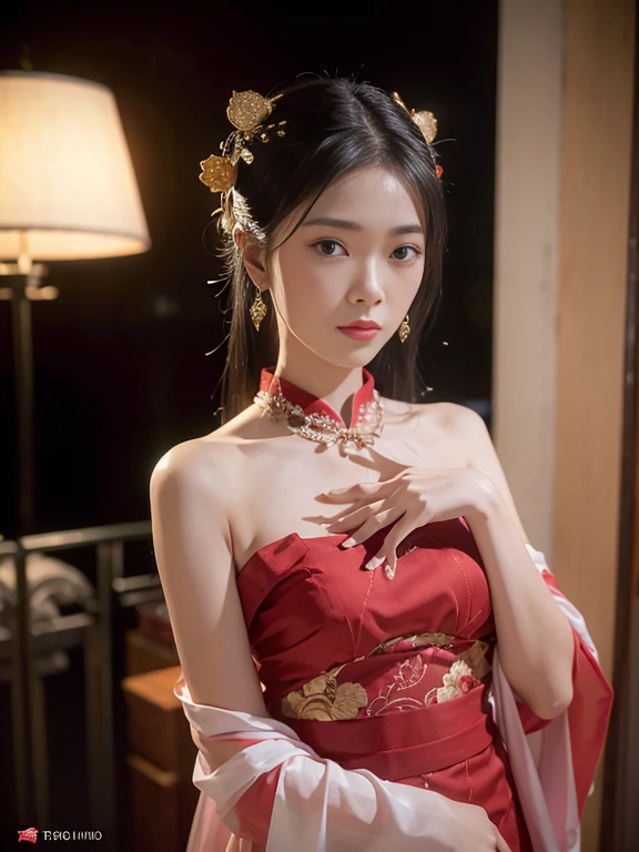 1girl, ((very transparent) Hanfu qipao), (erotic_), ((focuss closeup face)), pretty young (Asian) (Asian) (masterpiece), top Asian model, (aphrodite goddess), (small breast), very best quality detailed face:1.5, privium room, (8k HD graphic, (soft and chill light), best quality detailed ultra highres:1.2 dynamic lighting, artstation, winner photography, volumemetricslighting),