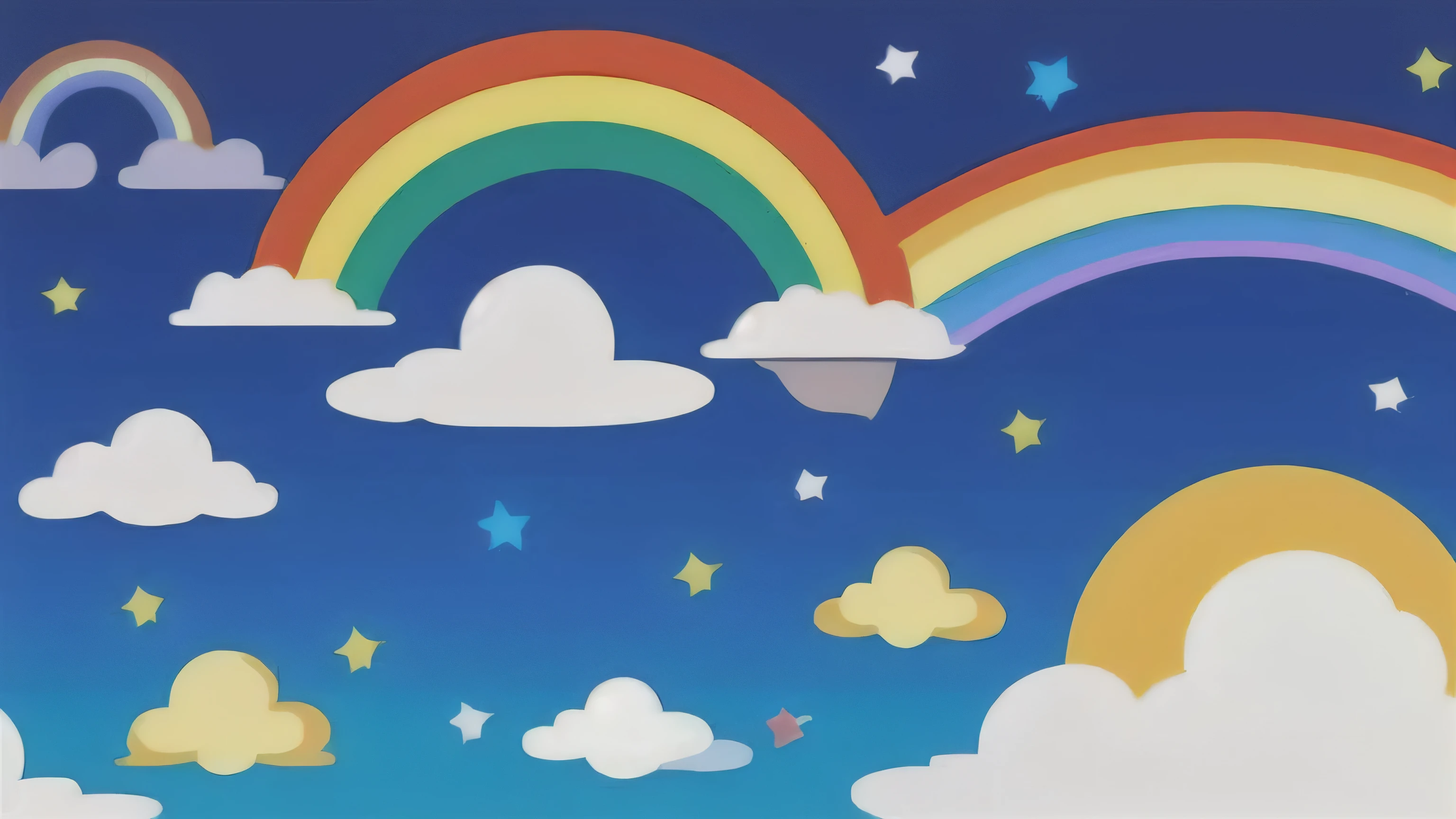 a rainbow and clouds with a sun in the background, a picture by Kristin Nelson, shutterstock, romanticism, raining rainbow, rainbow bg, rainbow, rainbows in the background, bright rainbow nimbus, grey skies with two rainbows, rainbow in the sky, very sunny weather, rainbows, rainbow background, rainbow colored, no rainbow, partly cloudy day