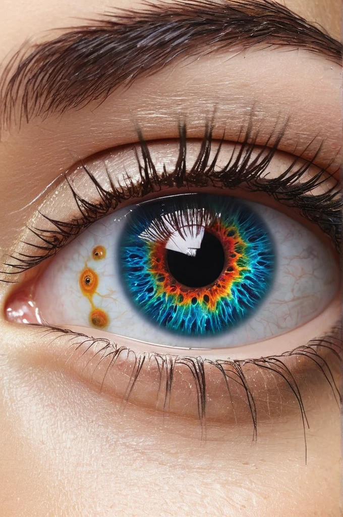 Draw a human eye so that inside there are only galaxy planets and stars 