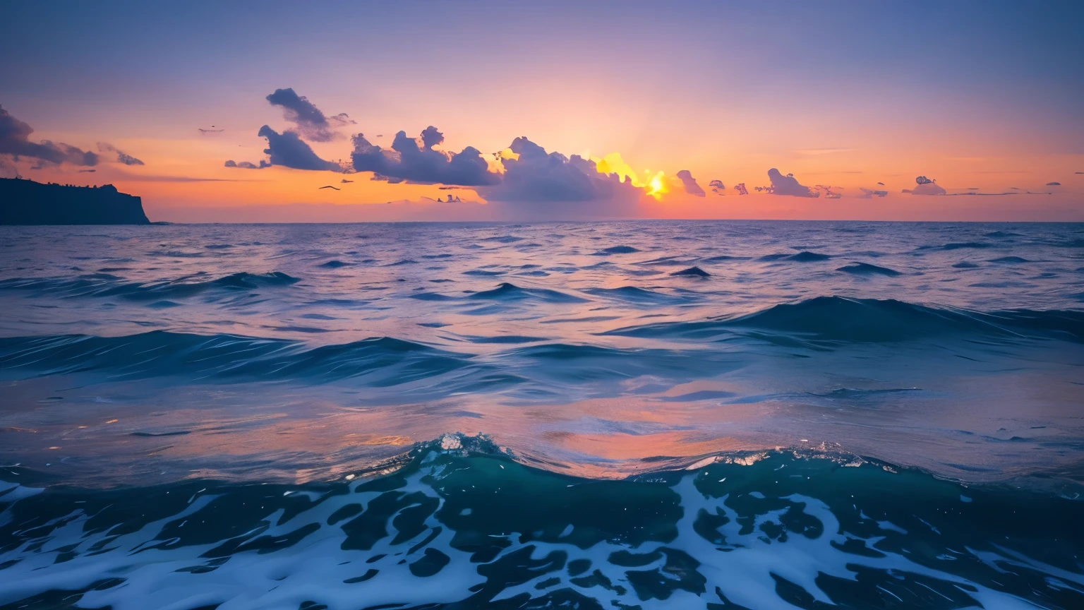 Beautiful natural scenery of the sea in the evening