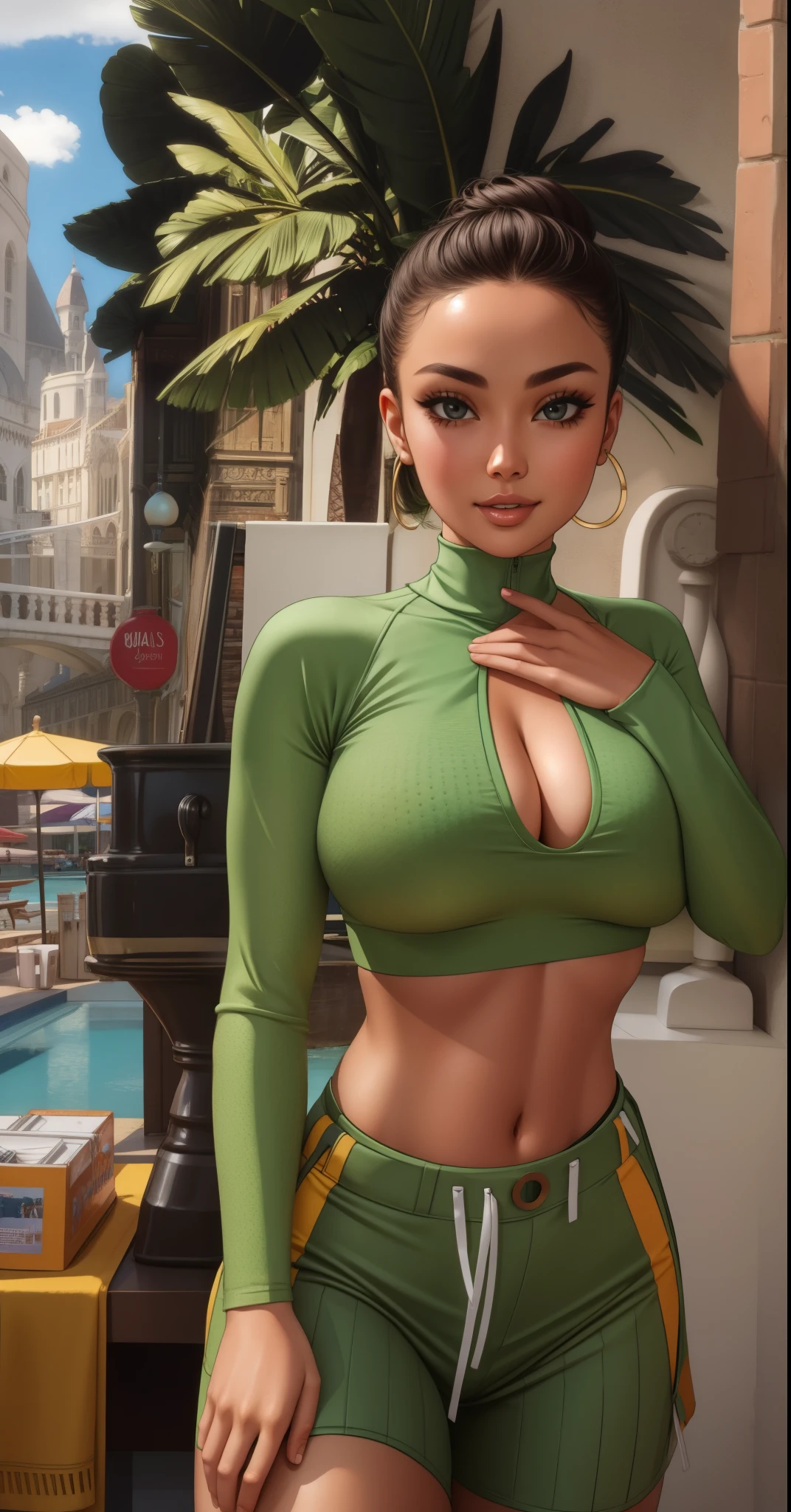 croptop, underboob, pokies, gorgeous woman